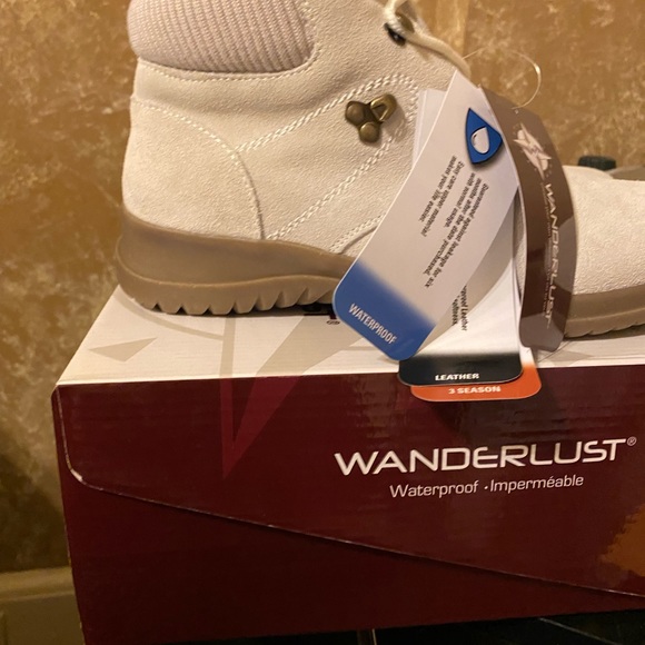 Warm white ankle boots leather and suede - Picture 4 of 5